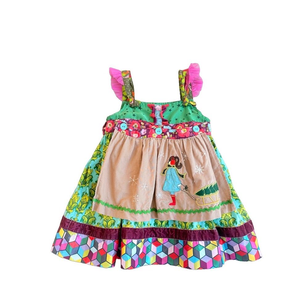 Matilda Jane Paint By Numbers Winter Wonderland Holiday Dress Sz 2